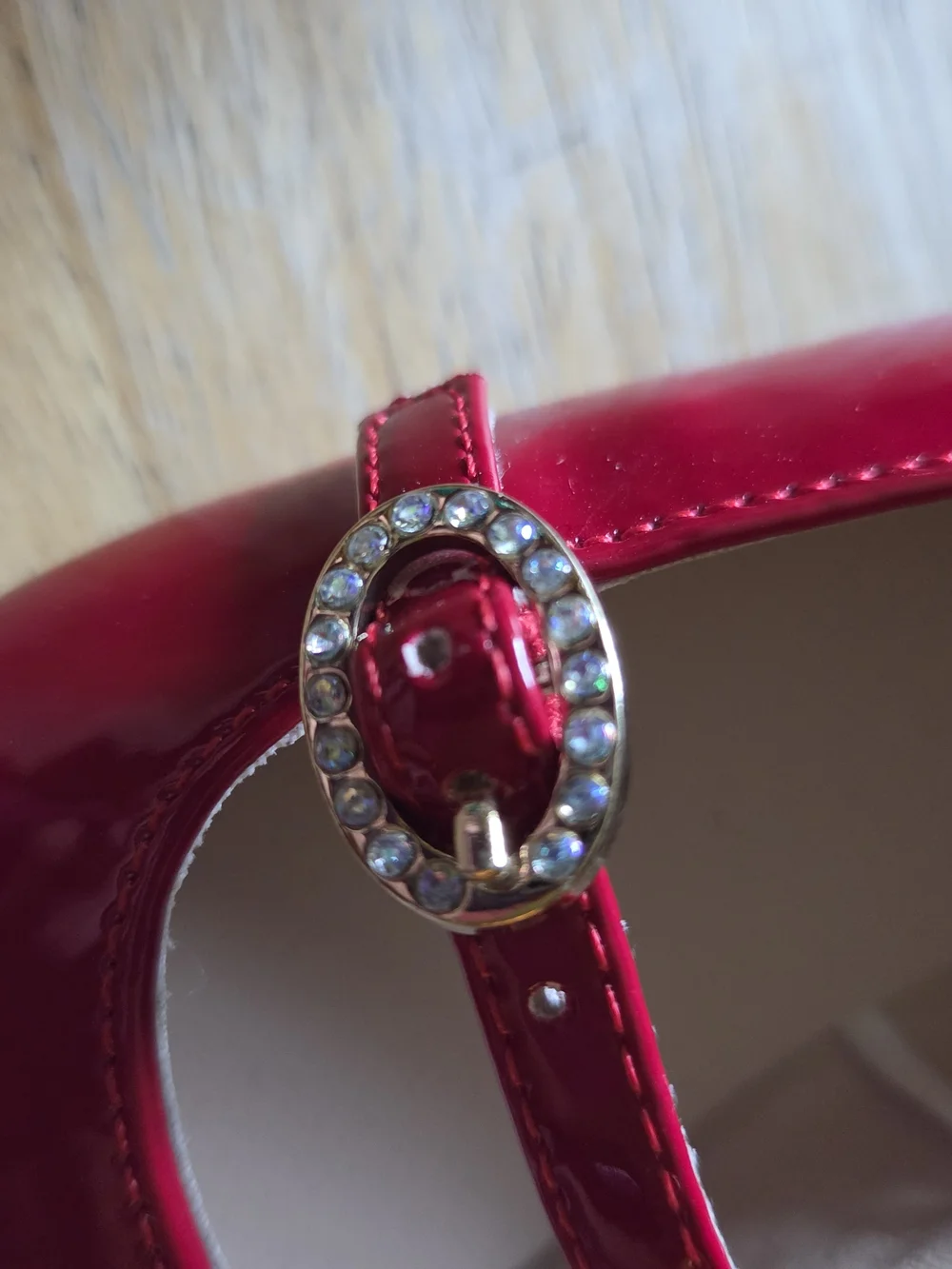 Gymboree Shiny Red Patent Mary Jane Shoes with Jeweled Strap